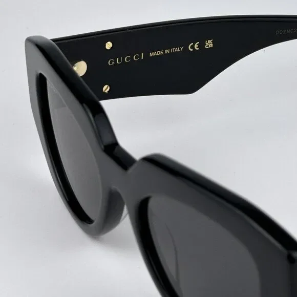 NEW Gucci GG1421S 001 Black Grey Cat Eye Women Sunglasses GG 1421S